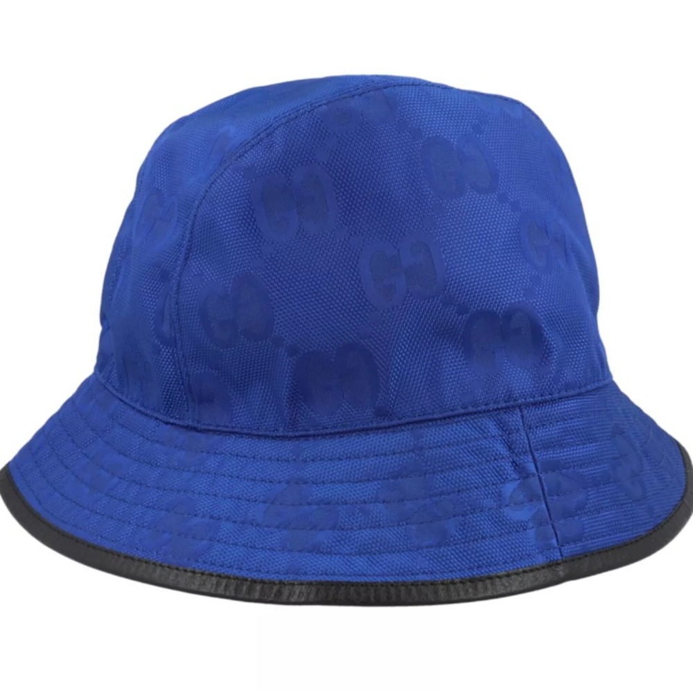 Gucci GG Logo Royal Blue Bucket Hat - Picture 2 of 3